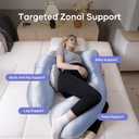 Pregnancy Pillows for Side Sleeping - Adjustable Belly & Back Support Pillow,H Shaped Full Body Maternity Pillow with Cooling Removable Cover, for Pregnant Women and Adults(Blue)