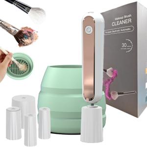 Electric Makeup Brush Cleaner Machine, Integrated Cleaning and Drying Makeup Brushes & Tools, Low-Frequency Make Up Brush Cleaner Machine