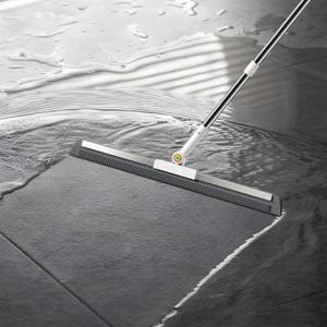 Floor Squeegee for Concrete Floor, Squeegee for Floor with 180 Rotating Head & 63" Long Handle, Garage Floor Squeegee Broom for Epoxy, Pet Hair, Water Removal, Tile Floor, Shower Glass, Driveway