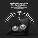 Ergonomic Wireless Mouse with USB Receiver for PC Computer, Laptop and Desktop, Ergo Mouse Vertical with Silent Clicks Long Battery Life, Up to 1600 DPI & 1 AA Battery Powered, Black