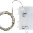 2 Pack Battery Operated Mini Led Fairy Lights Dewdrop Garland Lights with Timer 6 Hours on/18 Hours Off for Wedding Party Decorations,50 Leds 18 Feet Silver Wire (Cold White)