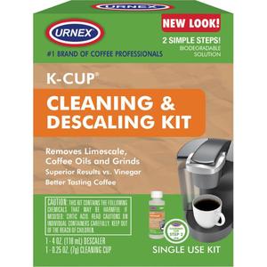 Urnex Coffee Maker Cleaner and Descaler Kit - Professional at Home Coffee Machine Cleaning and Descaling