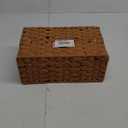 GRANNY SAYS Bathroom Toilet Organizer, Back of Toilet Storage Basket, Waterproof Storage for Shelves, 3 Section Wicker Baskets, Caramel Orange, 2-Pack
