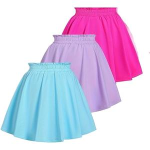 Girls 3Pack Athletic Skirts Set Tennis Golf Skirts with Shorts Running Flowy Skorts 5-6Y