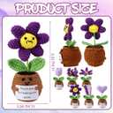 Threehoney 6 Pcs Thank You for Helping Me Grow Gifts Teacher Appreciation Gifts Positive Flower Crochet Bulk Emotional Sunflower Crochet Doll for Teachers