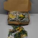 Cabilock Christmas Pillar Candle Wreath Realistic Artificial Pine Needle Decor for Weddings Parties and Holiday Table Centerpieces Versatile Design for Festive Atmosphere, 5 Pack