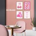 4 x Pink Wall Art Posters Prints For College Dorm Bedroom, Preppy Room Pictures Decorations, Coquette Room Decor For Wall, Aesthetic Y2k Picture Posters Set Of 4, Unframed 810 Inches -04