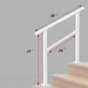 Metty Metal Hand Rails for Outdoor Steps3 Steps Stair Handrail & Indoor Stair Railing KitRailings for Outdoor Steps for Fence & Outdoor Steps