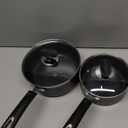 Nonstick Saucepan Set - 1.5 Quart and 2.5Quart,Ultra Non Stick Sauce Pan Small Pot with Glass Lid,Great for Home Kitchen Restaurant,Black