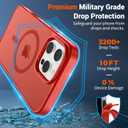 SUPFINE Magnetic for iPhone 16 Pro Max Case (Compatible with MagSafe) (Military Grade Drop Protection) Slim Translucent Matte Shockproof with Anti-Fingerprint Phone Case,Red