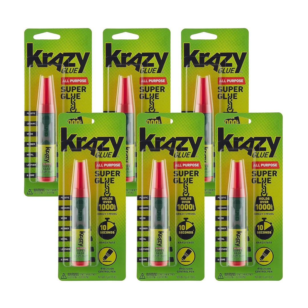 Krazy Glue, All Purpose Gel, Precision Control Pen, 4g, 6 Count (Clear)