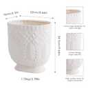 Bathroom Trash Can, Ceramic Wastebasket Garbage Container for Bathroom, Bedroom, Dorm, College, Office, Beige-White Decorative Compact Trash Can