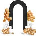 Peomeise 7.2FT Spandex Open Arch Backdrop CoverU-Shaped 2-Sided Backdrop CoverRound Top Chiara Stand Cover for Birthday Party Wedding Ceremony Baby Shower DecorationBlack