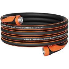 Giraffe Tools Garden Hose 5/8", Water Hose Heavy Duty, Flexible, Lightweight Hybrid Hose with Swivel Handle, 50ft Male to Female Fittings, Burst 600 PSI