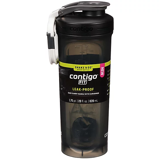 Contigo Fit Leak-Proof Shake & Go Mixer Bottle 28 oz Sake Color