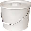 PCP Commode Bucket with lid and Handle, Gray (10 Quart / 2.5 Gallon Capacity), Full Pail