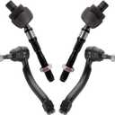 TRQ Front Inner and Outer Tie Rod Set 4 Piece Compatible with 2011-2012 Infiniti G25 G37 2015 Q40