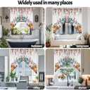 Fall Swag Valance, Autumn Pumpkin Rod Pocket Window Treatment Thanksgiving Leaves Scalloped Swag Kitchen Curtains for Living Room Bathroom Window, 1 Pair, 28" W x 36" L