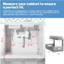 Under Sink Organizer Upgrade To Professional Rails,2-Tier Dual Pull Out Cabinet Storage, Height Adjustable Slide Out Drawers For Bathroom Kitchen,2 Pack-18.5"Dx12.8"-16.9"H, Gun Gray