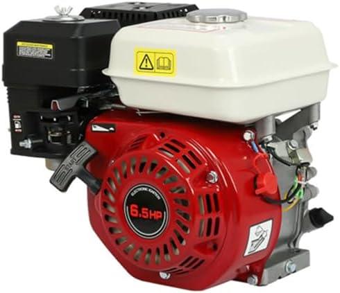 6.5HP 4-Stroke Air Cooled Gas Engine,200cc Horizontal Shaft Gas Engine Pull Start Gasoline Engine Motor OHV Replaces for GX160 Go Kart Compressor Log Splitter Lawn Mower Mini Bike