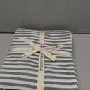 MooMee Striped Duvet Cover Set 100% Washed Cotton Linen Like Textured Breathable Durable Soft Comfy (Dark Grey White Classic Stripes, Twin 68"x90")