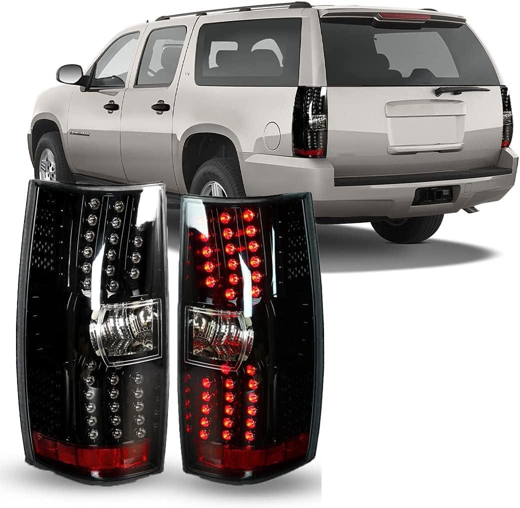 Winjet Tail lights Compatible with 2007-2014 Chevrolet Tahoe & Suburban 1500 2500 [2007 2008 2009 2010 2011 2012 2013 2014 Chevrolet Suburban/Tahoe] LED Tail lights (Clear)