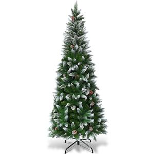 6-ft Pencil Flocked Artificial Christmas Tree