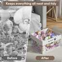 Dog Toy Box- Metal Large Dog Toy basket for Small Dog - Dog Toy Storage Bin for Pet - Personalized Large Dog Toy Basket for Puppy and Pet- Dog Toy Organizer Holder Boxes for Living Room (white)