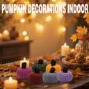 Fall Pumpkin Decor in Door, 6 Colors Mini Knit Pumpkin Set for Thanksgiving Farmhouse Harvest Fall Home Decoration,Fall Gifts for Women Men Coworkers