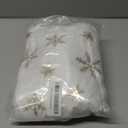 Mr. Pen White Faux Fur Christmas Tree Skirt, 36 inches, Gold Snowflakes