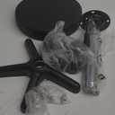 FURWOO Round Rolling Stool Height Adjustable Stool with Wheels for Spa Salon Massage Black