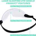 Kingdder 2 Pcs Eye Shield Clear Eye Shield for Sleeping Protective Goggles with Adjustable Strap and Soft Padding, Sensitivity of The Eyes to Light, Storage Bag