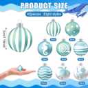 HyDren 40 Pcs Summer Ornaments for Tree 1.2 Inch Mini Beach Ocean Hanging Tree Decorations Seashells Seahorses Turtles Ornaments Balls for Holiday Party Favor Home Decorative Tropical Supplies