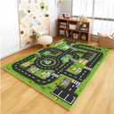 Analog ABC Kids Rug Playroom Car Play Mat City Life Road Rug for Cars Fun City Map for Carpet for Bedroom Boys (31 * 47 inches, Gorgeous City) (2'7" x 3'11" (Star))