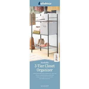 Stackable 3-Tier Closet Organizer 3 Shelves Accommodate Shoes 11.9323.62×36.69 in