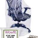 Wowfit 5 CT 45x65 inches Extra Large Clear Plastic Bags Perfect for Car Seat, Luggage, Suitcase, Stroller, Chair, Kids Bike and Attic Storage (3 Mil Flat Bags)