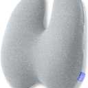 C CUSHION LAB Extra Dense Lumbar Pillow - Patented Ergonomic Multi-Region Firm Back Support for Lower Back Pain Relief - Lumbar Support Cushion with Strap for Office Chair, Car, Sofa, Plane - Grey, 16 X 16 X 4.5 inches Large Cushion