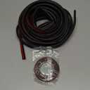 33Ft Universal Self Adhesive Weather Seal Strip for Car, 51/100 Inch Wide X 1/5 Inch Thick, Auto Door & Window Weatherstrip with Engine Cover (2 Rolls, 16.5 Ft Each) (33 Feet Long)