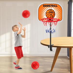 NZQXJXZ Indoor Basketball Hoop, Tabletop Basketball Hoop Set with Clips with Two Balls, Mini Hoops for Desk Table Bed Office Bedroom Basketball Toys for Kids and Adults