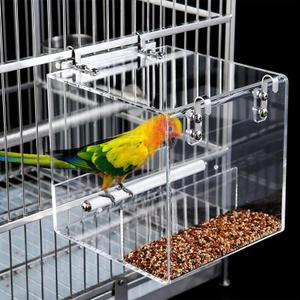 No Mess Bird Feeder for Cage Automatic Acrylic No Spill Bird Feeder for Parakeet Parrot Cockatiels Cockatiels Lorikeet Lovebirds 6.4inch