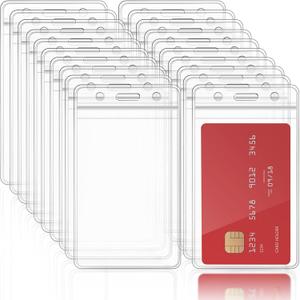 Zonon 150 Pcs Name Badge Holder 2.95 x 4.7 Inch Clear Plastic Card Sleeve Vertical ID Badge Holder Name Tag Sleeve for Medical Nurses Office and School