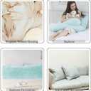 21x54 Body Pillow Cover with Zipper, Fluffy Faux Fur Big Body Pillow Case, Soft Long Plush Body Pillow Sham for Adults Side Sleeper-Beige