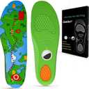 Insoles for Airtag Hidden Holder, Tracker Devise Case for Kids, Comfortable Cushioned Inserts,Green Positioning Pattern Design,Anti-Slip Fit XL:275-300MM (Men 9.5-12.5/Women 11-14)