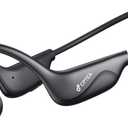 Bone Conduction Headphones, Open Ear Sports Headphones, Wireless Headset with Mic, Bluetooth 6.0, 10H Playtime, IPX5 Sweatproof, Lightweight Secure Fit for Running, Cycling, Gym, Black