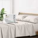 Mayfair Linen 500 Thread Count California King Cotton Sheets - 4 PC Cal King Size Bed Sheet Set Cotton (Taupe), Soft, Cooling, Sateen 16" Deep Pocket Bedsheet for Hot Sleepers (Fits 18" Mattress)