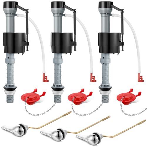 Saillong 1  Universal Toilet Tank Replacement Kit, Include Fill Valve, 2 Inch Low Flow Rubber Flapper, Side Mount Toilet Flush Brass Handle, Adjustable, Quiet, Easy Install Repair Kit