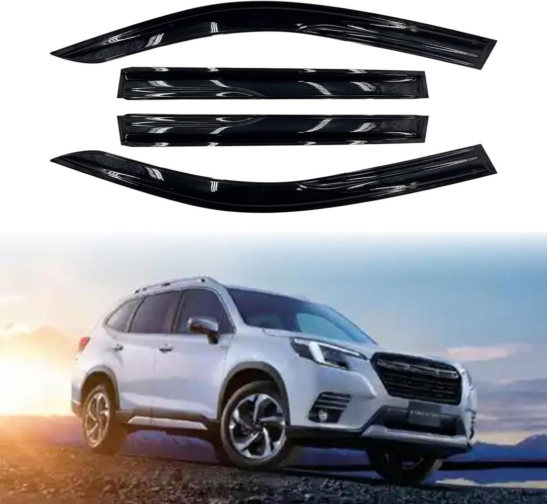 Tape-On Side Window Visor Deflectors Rain Guards for 2019-2024 Su-baru Fo-Rester Rain Deflectors, Visors Accessories for Cars 4pcs