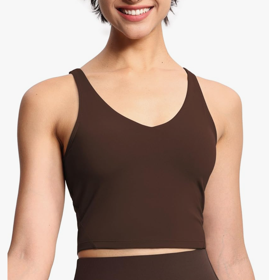 THE GYM PEOPLE Womens' Sports Bra Longline Wirefree Padded with Medium Support M