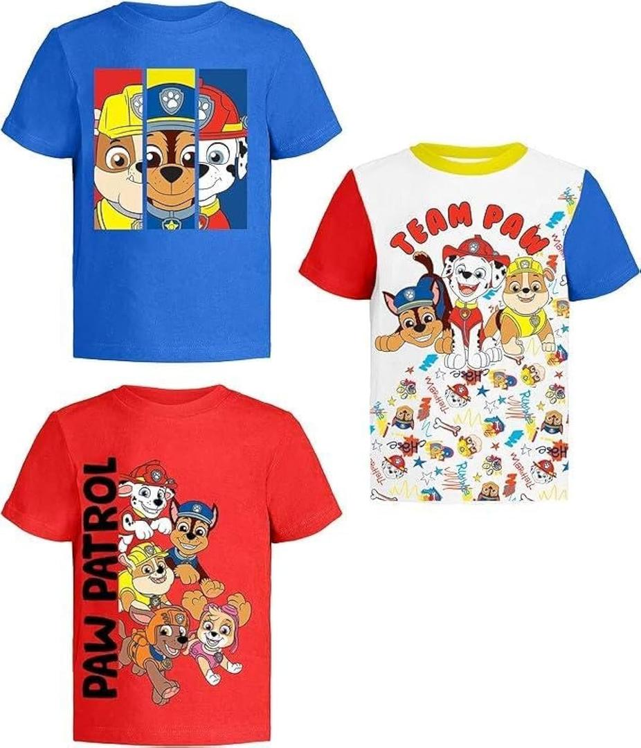 Paw Patrol Graphic T-Shirt (Sets) Marshall Chase Rubble Rocky Skye Everest Zuma Outfit Tee Toddlers Birthday to Kids Clothes