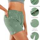 ALLZERO Women's Running Shorts 5" Quick Dry Lightweight Athletic Workout Shorts with Zip Pockets Hiking (Green, L)